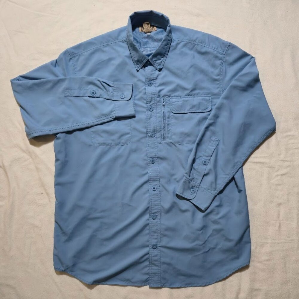 Duluth Trading Co CoolPlus Action Shirt Mens XL Tall Blue LS Vented Fishing